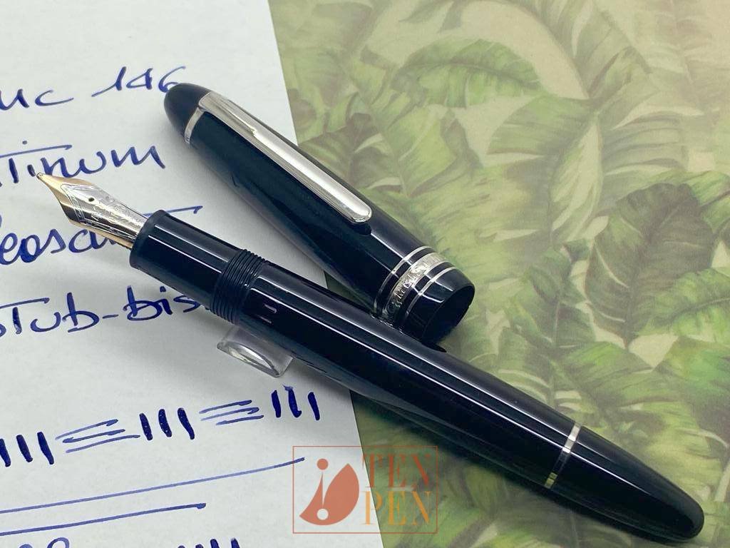 MONTBLANC 146 PLATINUM FINISH STUBBISH NIB Tenpen By Letizia Iacopini